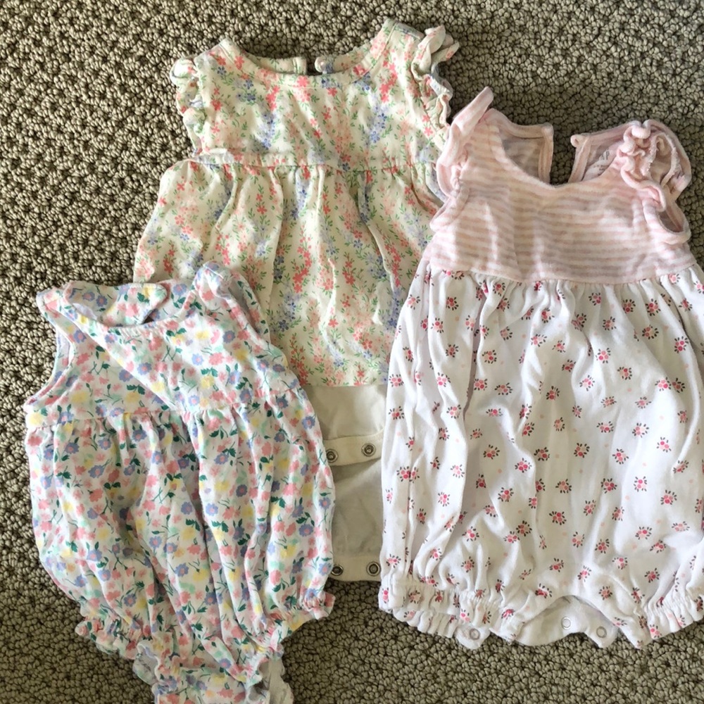 Set of 3 - BabyGap & Old Navy One Pieces
